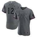 Francisco Lindor New York Mets City Connect Authentic Sponsor Patch Jersey - Gray