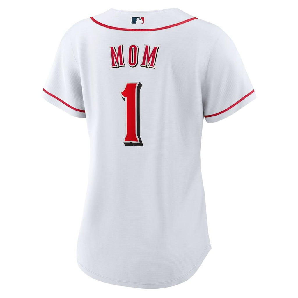 Cincinnati Reds Women's #1 Mom Home Replica Jersey - White