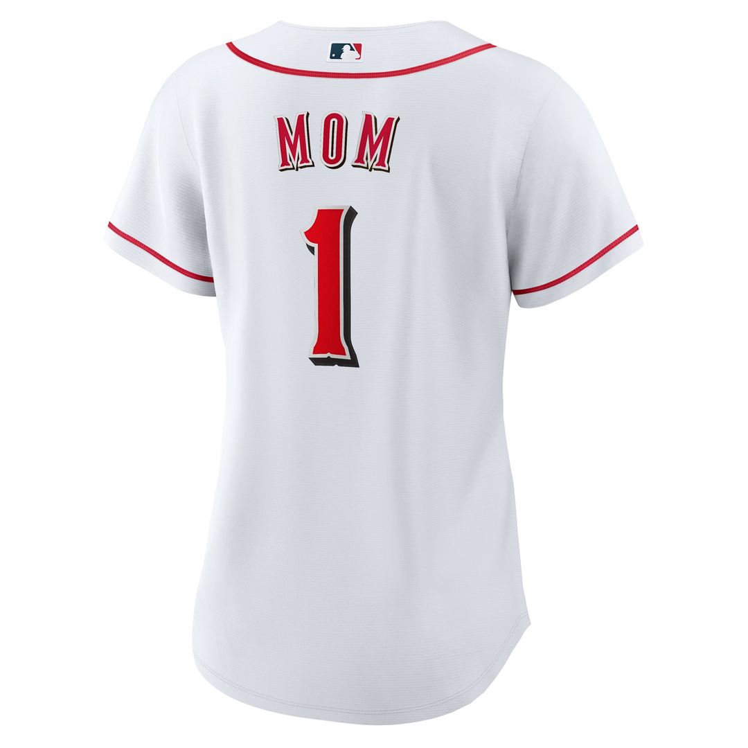 Cincinnati Reds Women's #1 Mom Home Replica Jersey - White
