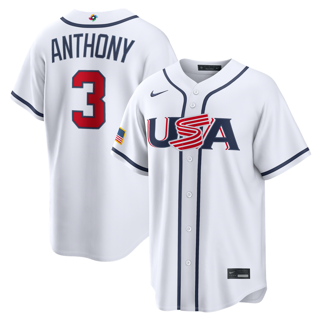 Roman Anthony USA Baseball 2026 World Baseball Classic Home Stadium Jersey - White