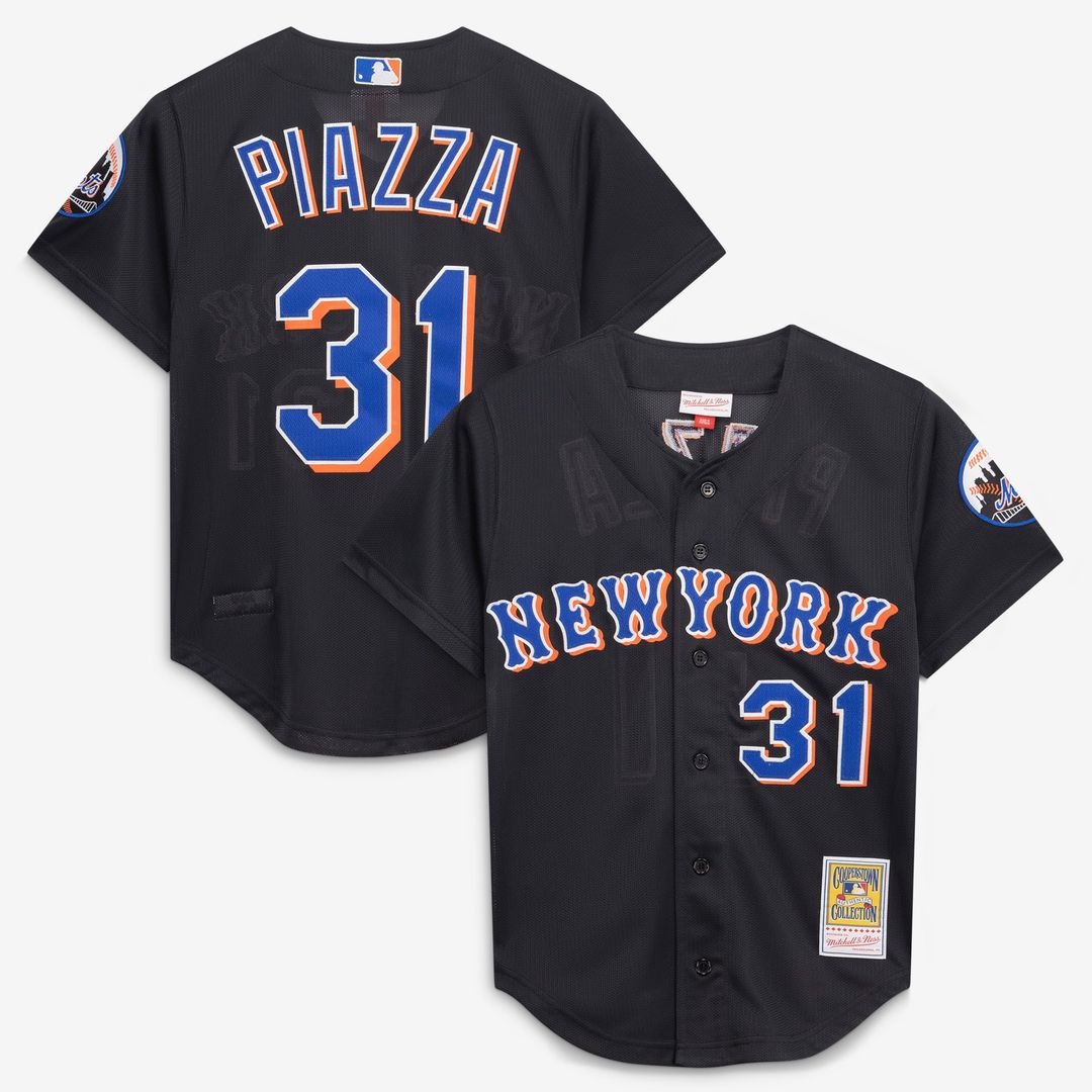 Mike Piazza New York Mets Cooperstown Collection 2000 Batting Practice Jersey - Black