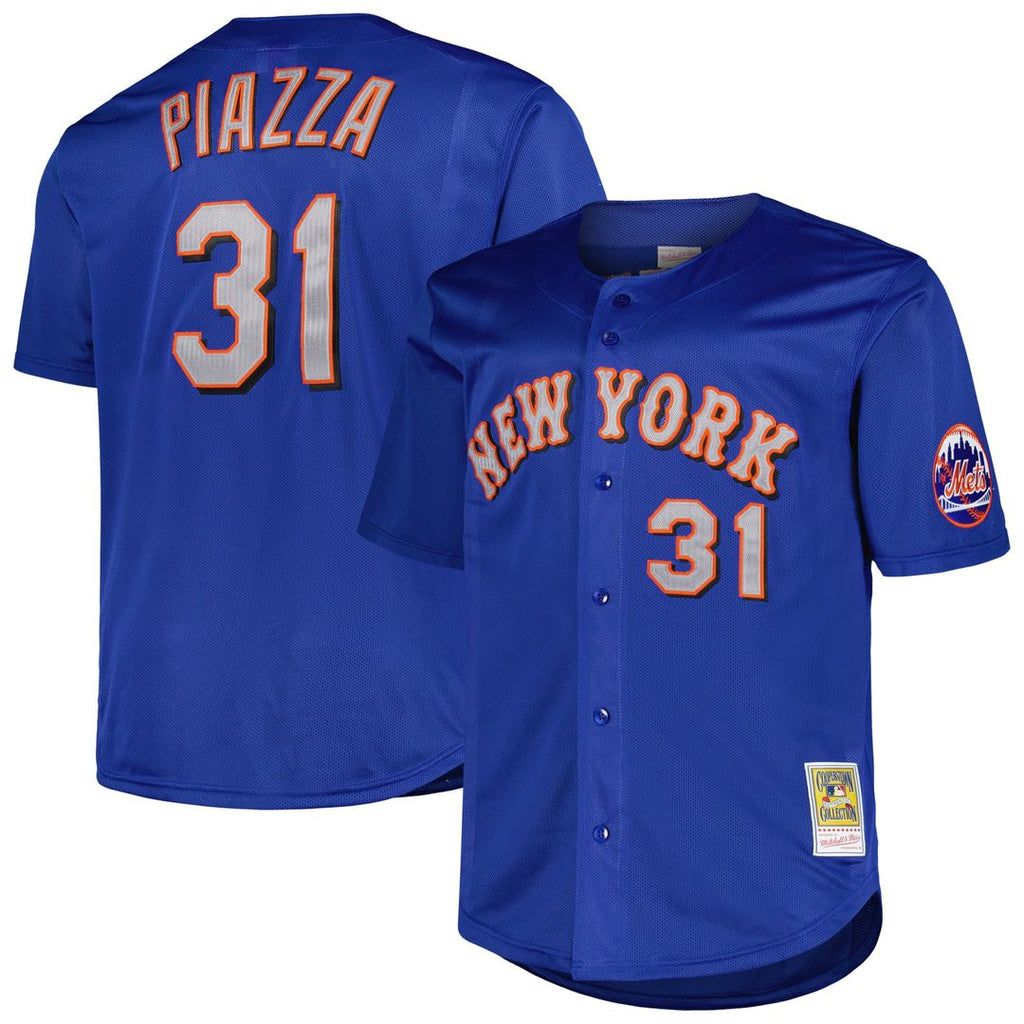 Mike Piazza New York Mets Big & Tall Cooperstown Mesh Batting Practice Jersey - Royal