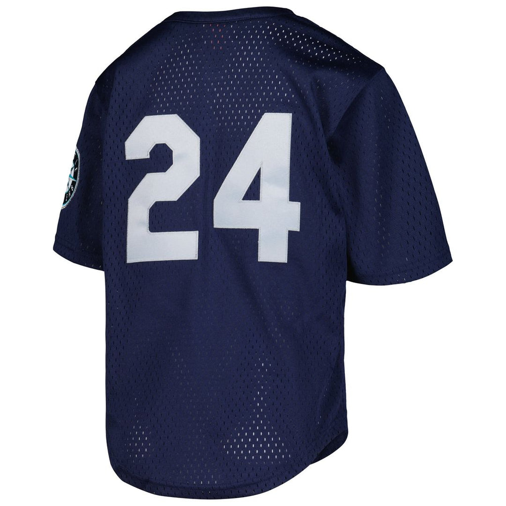Ken Griffey Jr. Seattle Mariners Youth Cooperstown Collection Mesh Batting Practice Jersey - Navy