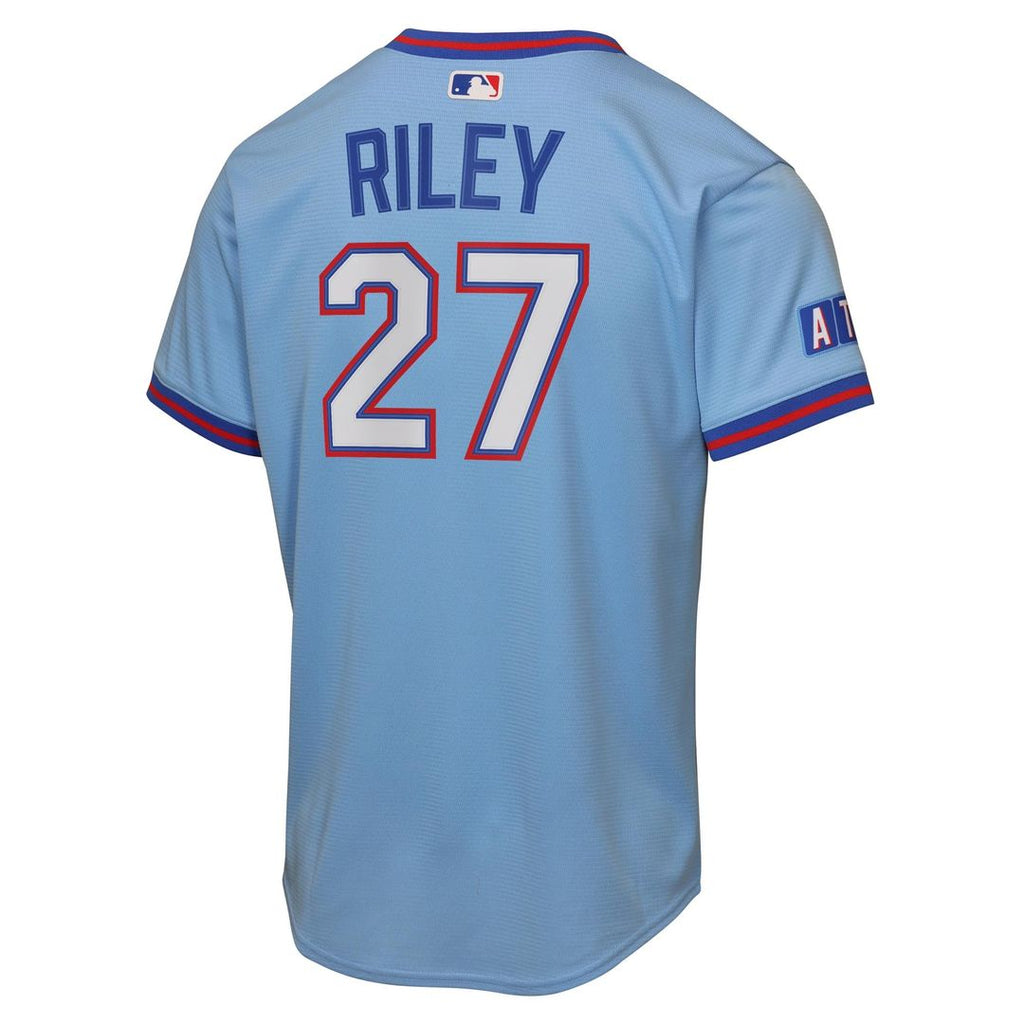 Austin Riley Atlanta Braves Youth 2026 City Connect Stadium Jersey - Powder Blue