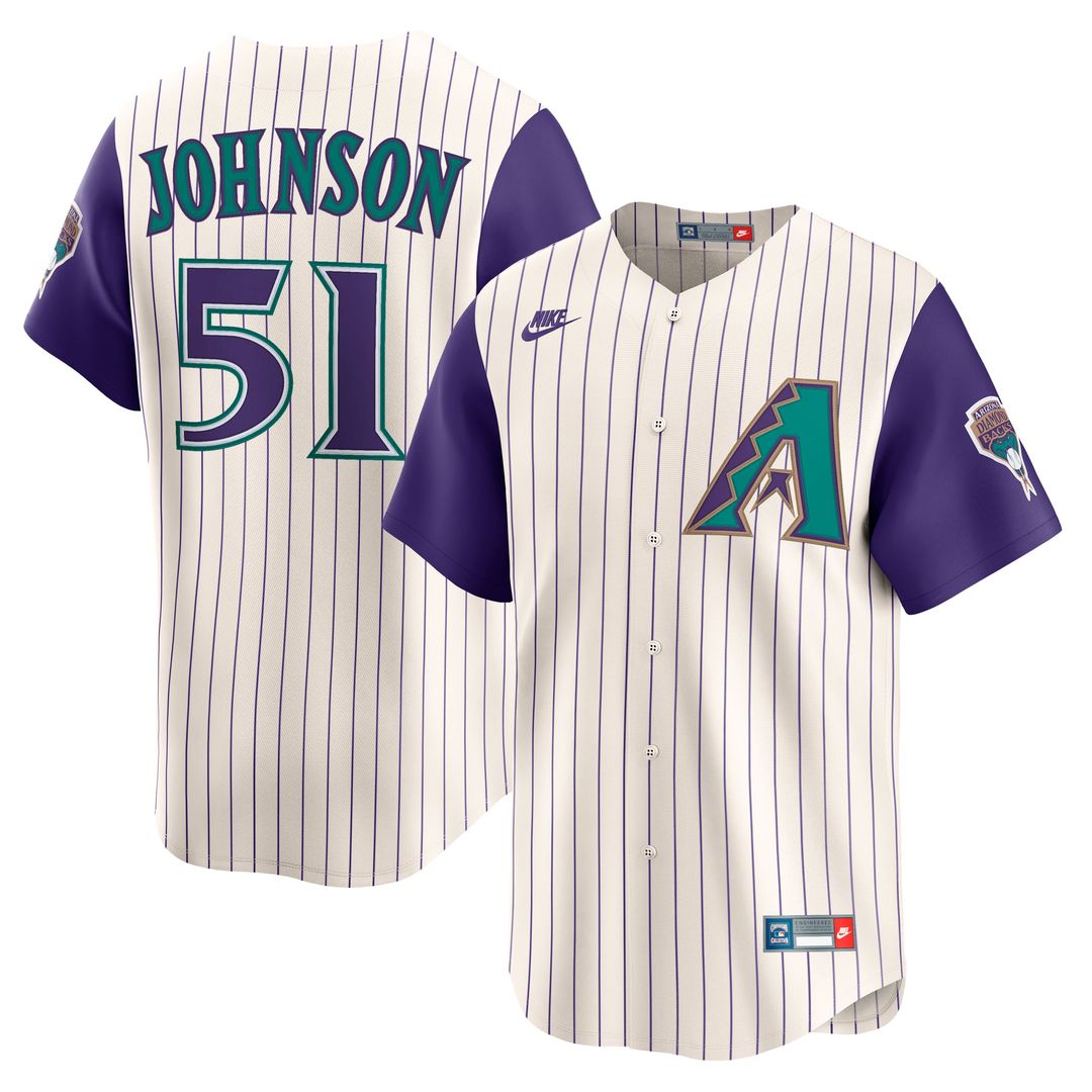 Randy Johnson Arizona Diamondbacks Throwback Cooperstown Collection Limited Jersey - Cream