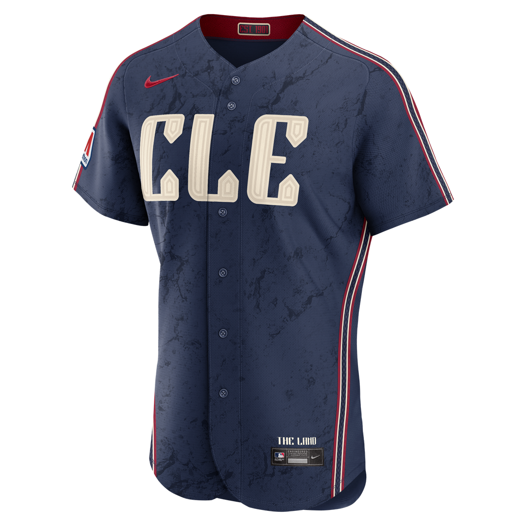 José Ramírez Cleveland Guardians City Connect Authentic Sponsor Patch Jersey - Navy
