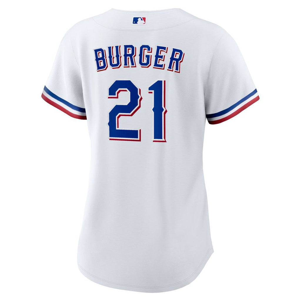 Jake Burger Texas Rangers Women's Home Replica Jersey - White