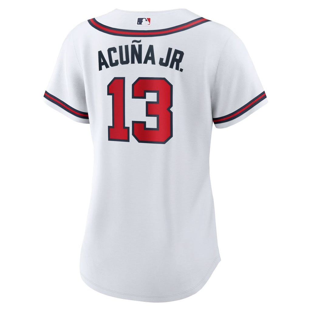 Ronald Acuna Jr. Atlanta Braves Women's Home Replica Player Jersey - White