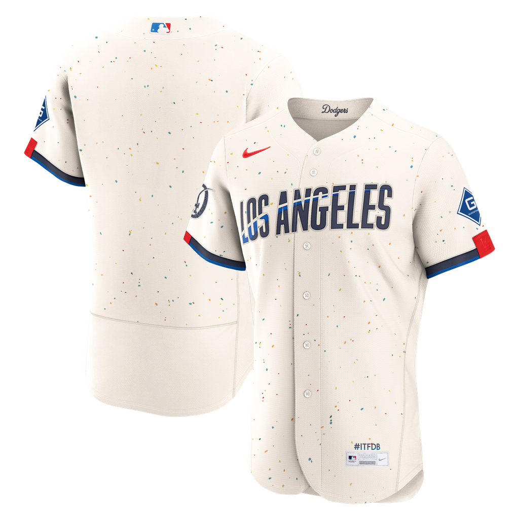 Los Angeles Dodgers City Connect Authentic Sponsor Patch Jersey - Cream