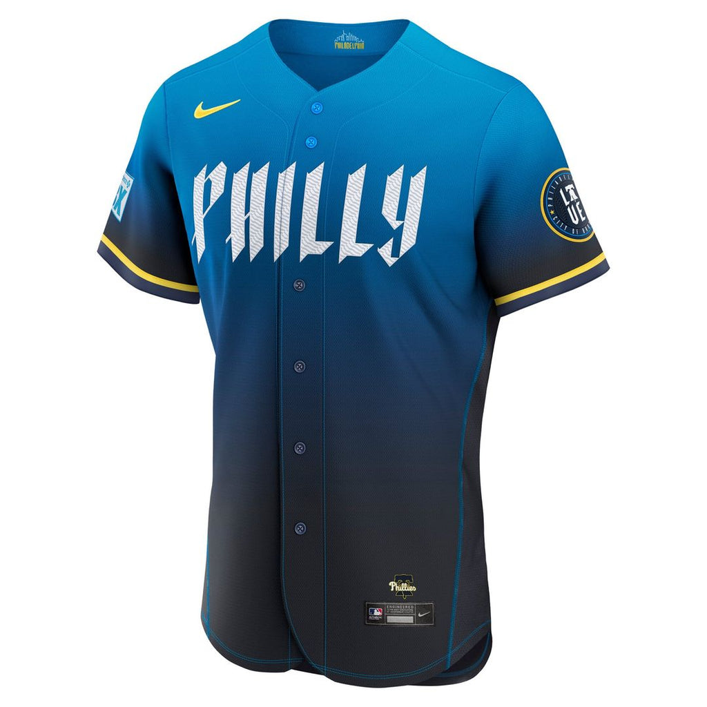 Bryce Harper Philadelphia Phillies City Connect Authentic Sponsor Patch Jersey - Blue