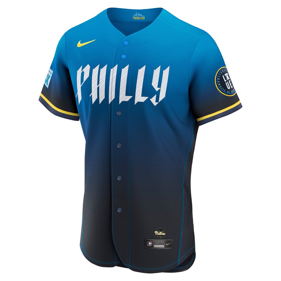 Bryce Harper Philadelphia Phillies City Connect Authentic Sponsor Patch Jersey - Blue