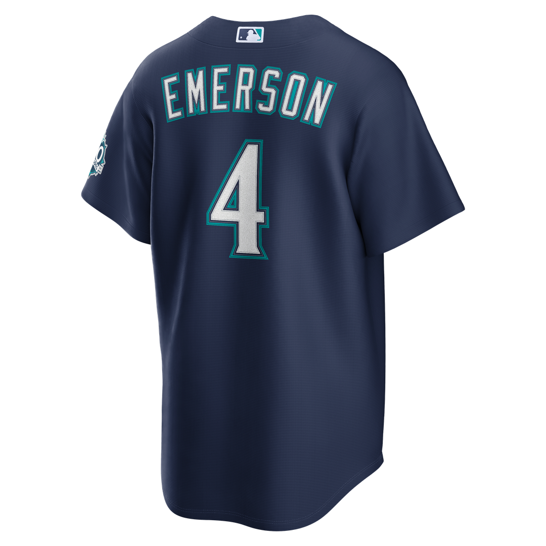 Colt Emerson Seattle Mariners Road 50th Season Anniversary Patch Stadium Jersey - Navy