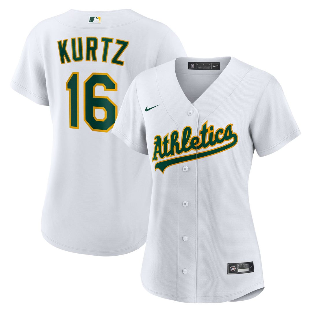 Nick Kurtz Athletics Women's Home Replica Player Jersey - White