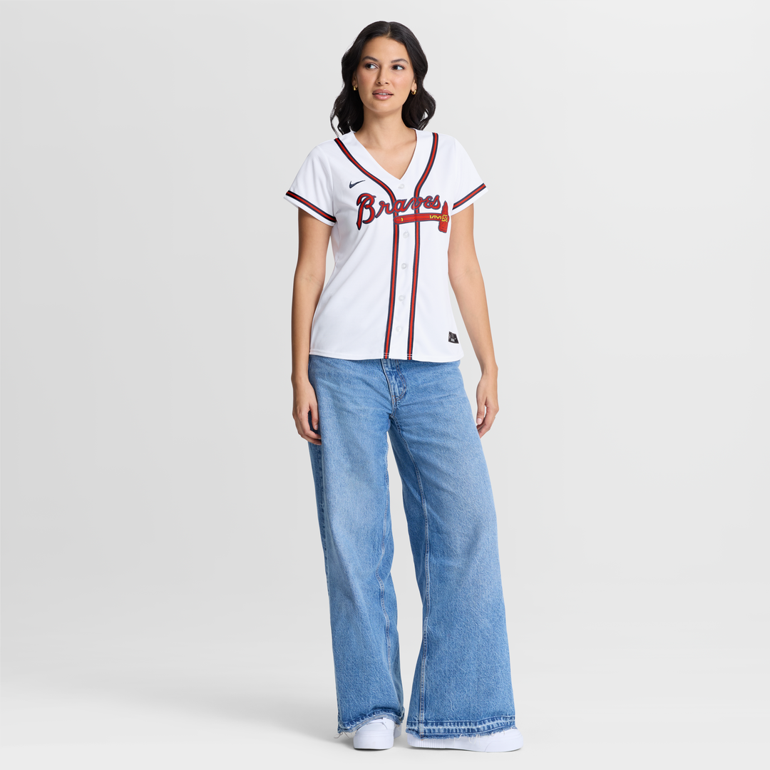 Spencer Schwellenbach Atlanta Braves Women's Home Replica Jersey - White