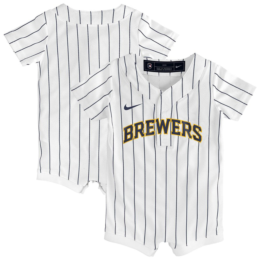 Milwaukee Brewers Newborn & Infant Alternate Replica Romper Jersey - White