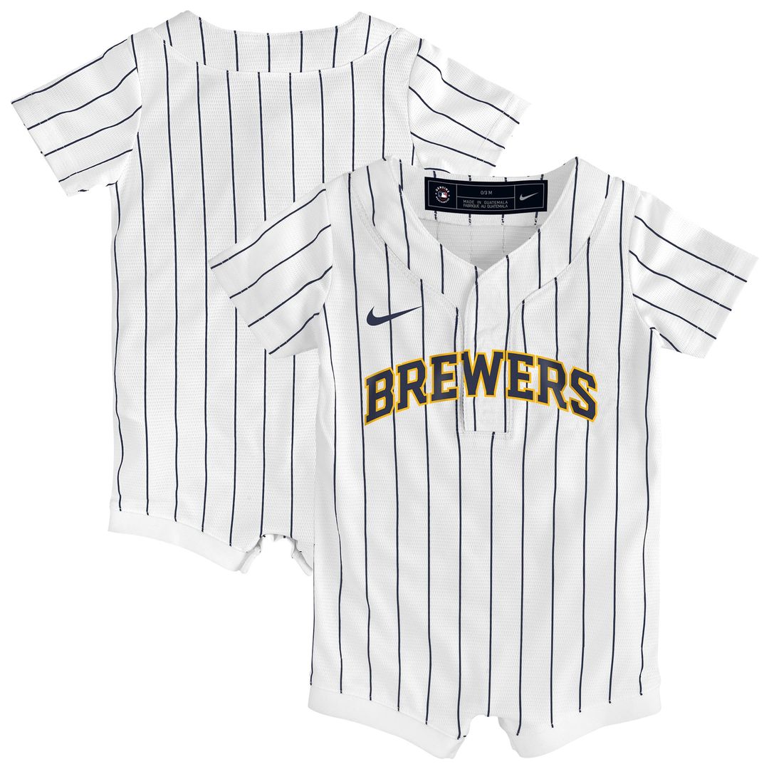 Milwaukee Brewers Newborn & Infant Alternate Replica Romper Jersey - White
