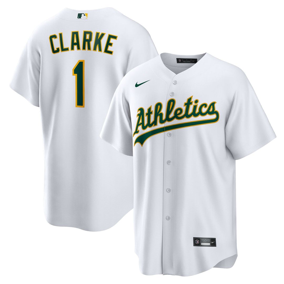 Denzel Clarke Athletics Home Replica Jersey - White