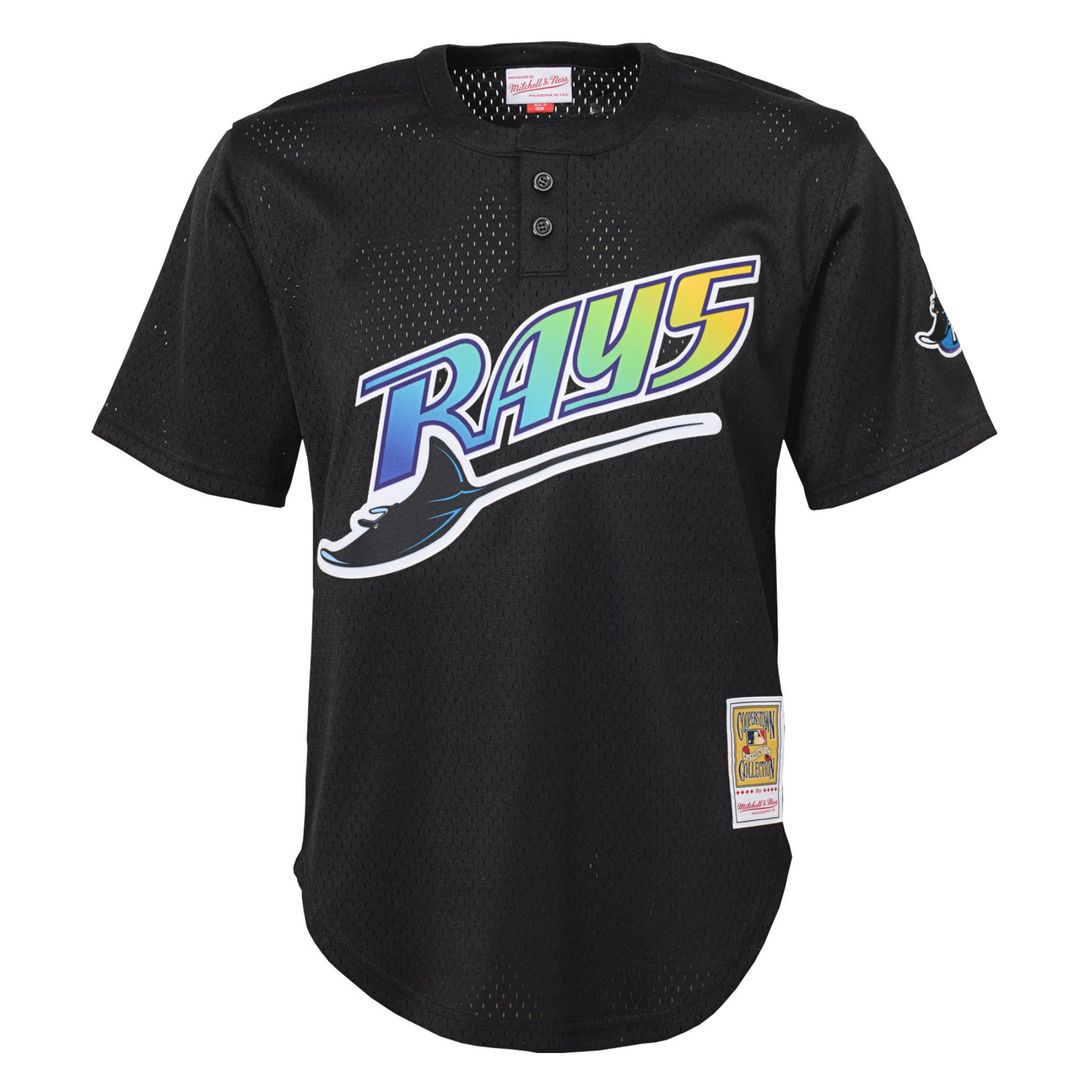 Wade Boggs Tampa Bay Rays Youth Cooperstown Collection Mesh Batting Practice Jersey - Black
