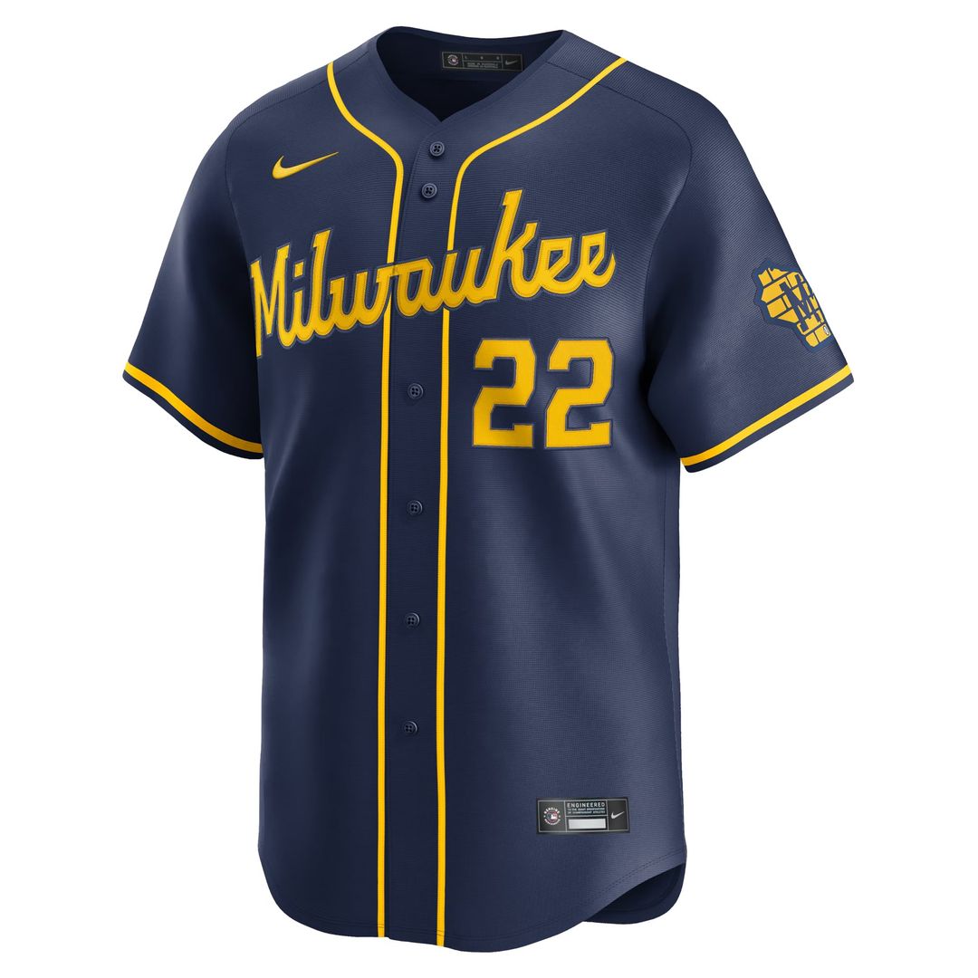 Christian Yelich Milwaukee Brewers Alternate Limited Jersey - Navy