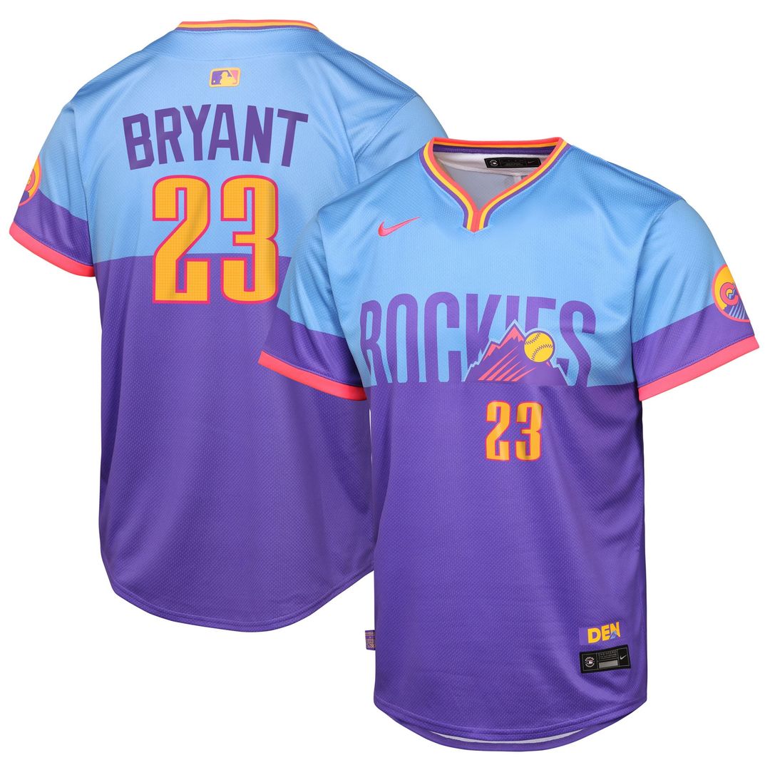 Kris Bryant Colorado Rockies Youth 2025 City Connect Limited Player Jersey - Purple/Light Blue