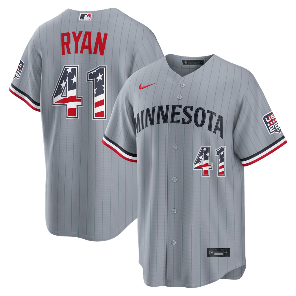 Fourth of July Minnesota Twins Joe Ryan Gray USA 250 Stadium Jersey