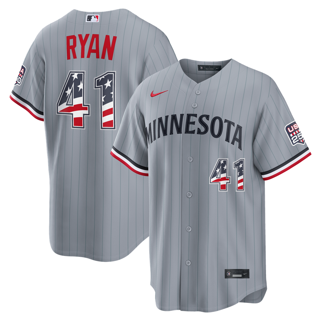 Fourth of July Minnesota Twins Joe Ryan Gray USA 250 Stadium Jersey