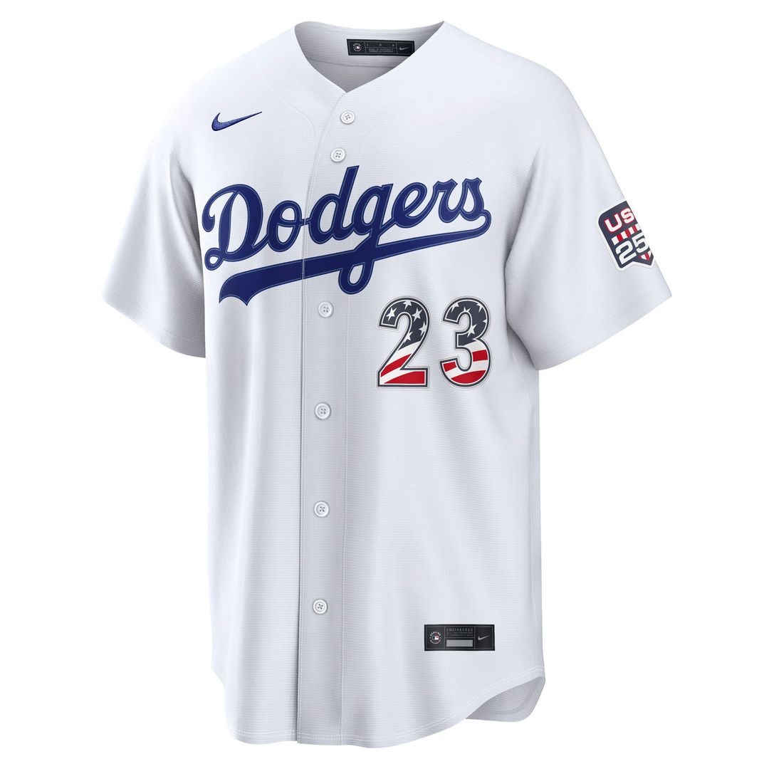 Fourth of July Los Angeles Dodgers Kyle Tucker White USA 250 Stadium Jersey