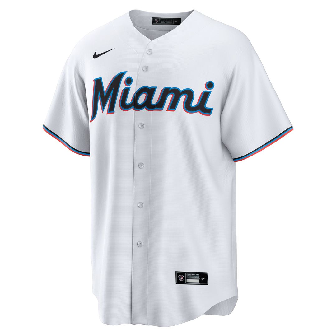 Miami Marlins #1 Dad Home Replica Jersey - White
