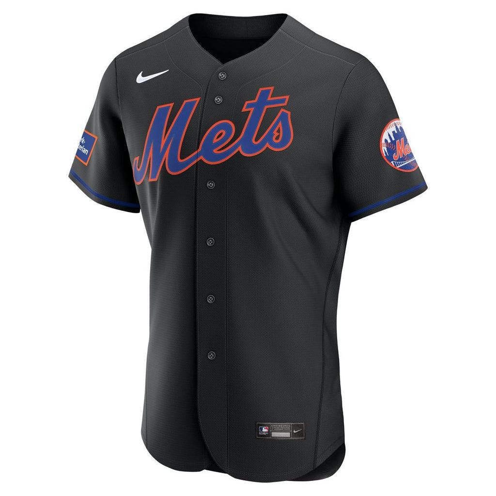 New York Mets Home Sponsor Patch Authentic Jersey - White
