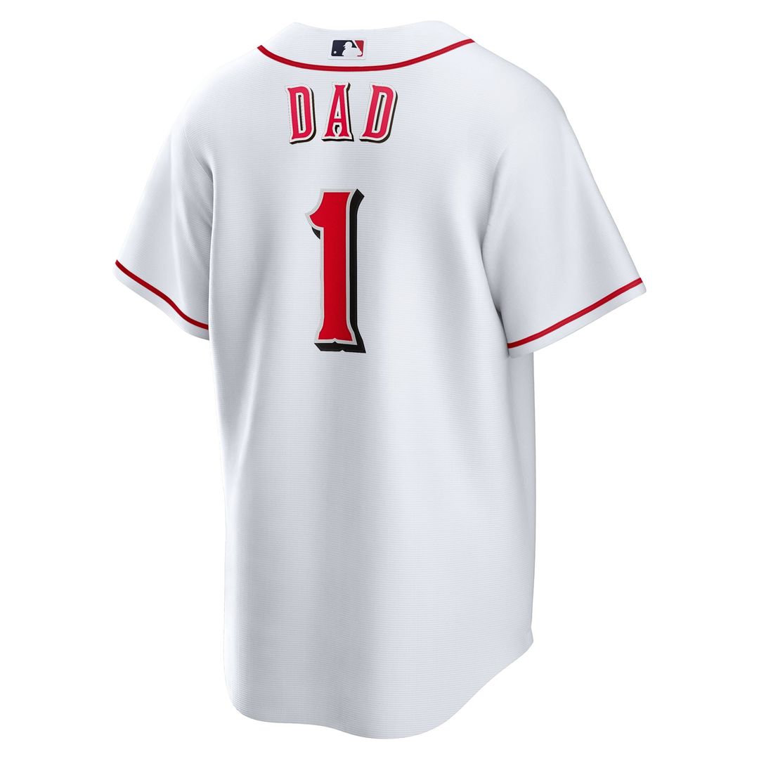Cincinnati Reds #1 Dad Home Replica Jersey - White