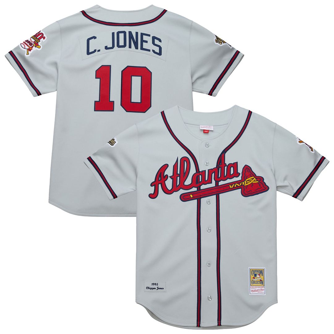 Chipper Jones Atlanta Braves 1995 Throwback Authentic Jersey - Gray