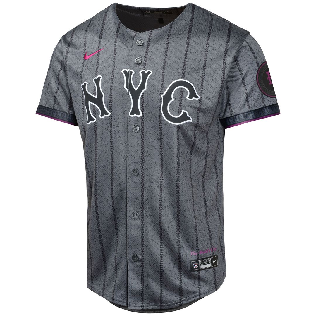 Francisco Alvarez New York Mets Youth 2024 City Connect Limited Player Jersey - Graphite