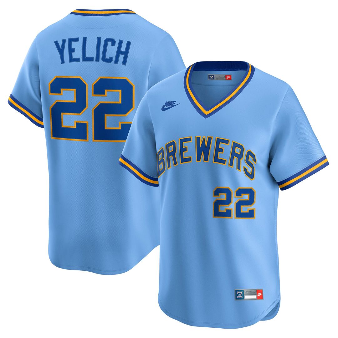 Christian Yelich Milwaukee Brewers Cooperstown Collection Limited Jersey - Powder Blue
