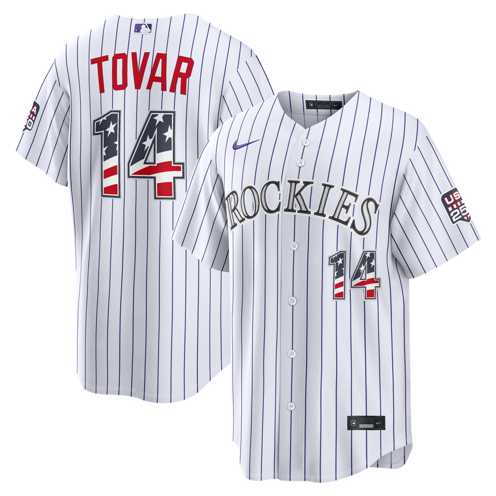 Fourth of July Colorado Rockies Ezequiel Tovar White USA 250 Stadium Jersey