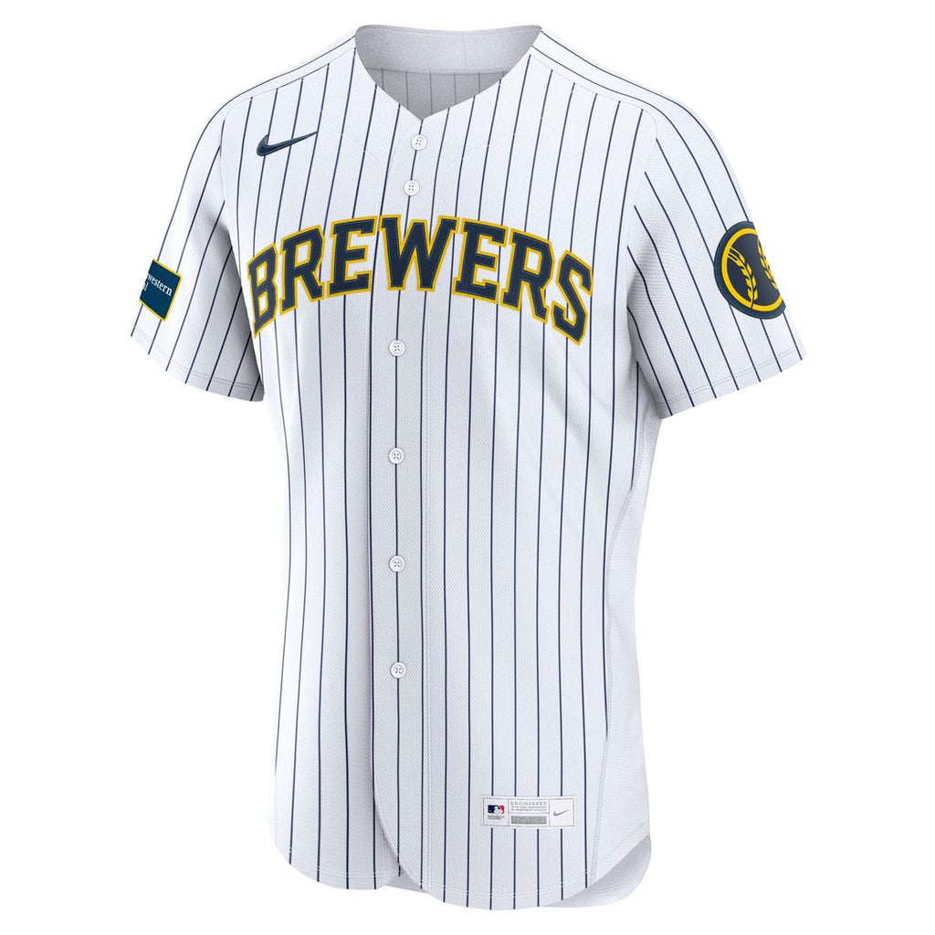 Milwaukee Brewers Alternate Sponsor Patch Authentic Jersey - White