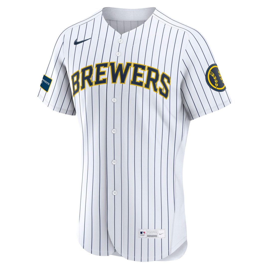 Milwaukee Brewers Alternate Sponsor Patch Authentic Jersey - White