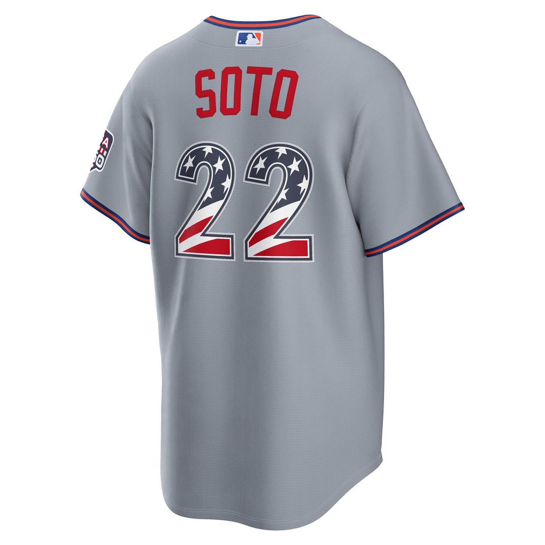 Fourth of July New York Mets Juan Soto Gray USA 250 Stadium Jersey