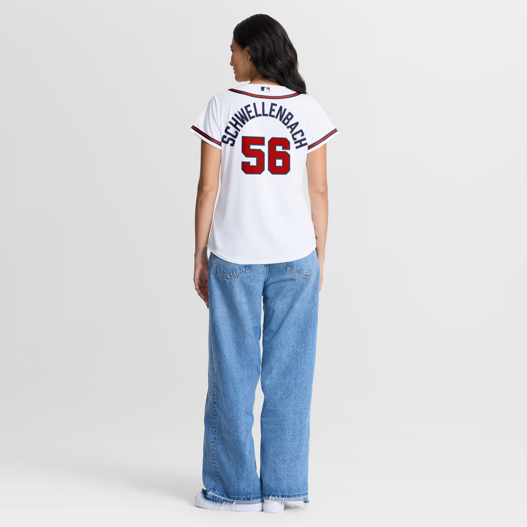 Spencer Schwellenbach Atlanta Braves Women's Home Replica Jersey - White