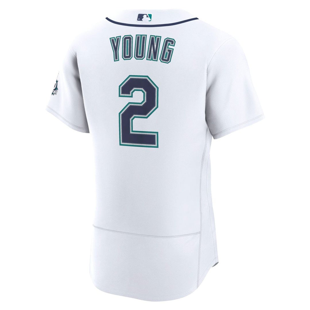 Cole Young Seattle Mariners Home 50th Season Authentic Jersey - White