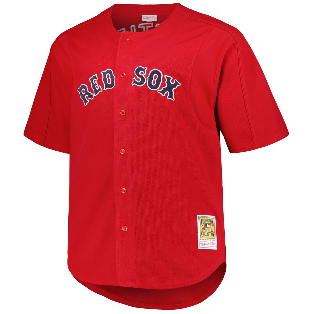 David Ortiz Boston Red Sox Big & Tall Cooperstown Mesh Batting Practice Jersey - Red