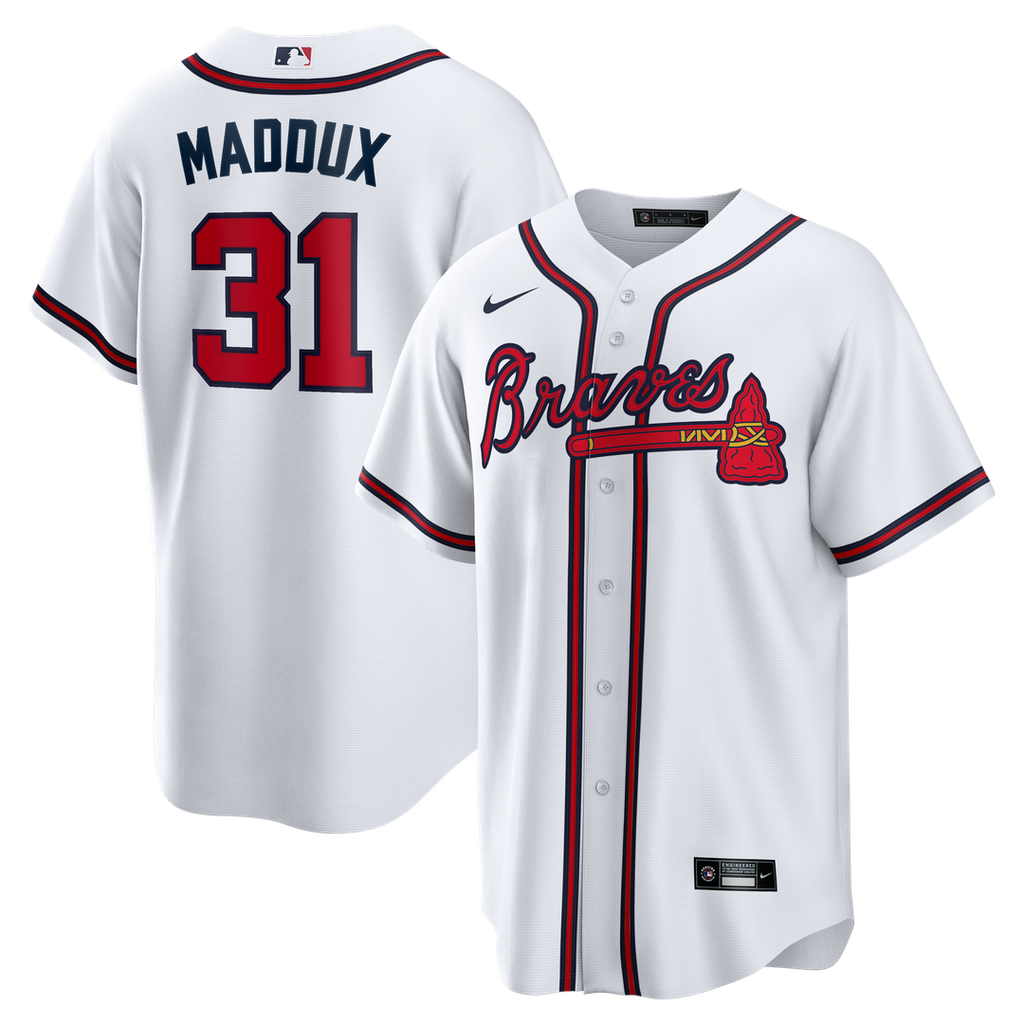Greg Maddux Atlanta Braves Home Retired Player Replica Jersey - White