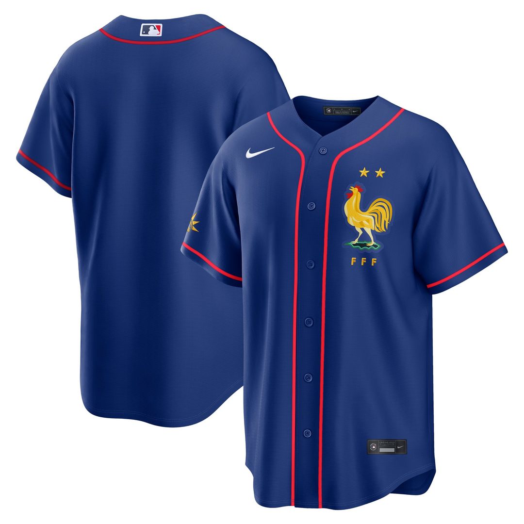 France National Team x MLB Stadium Replica Jersey - Blue