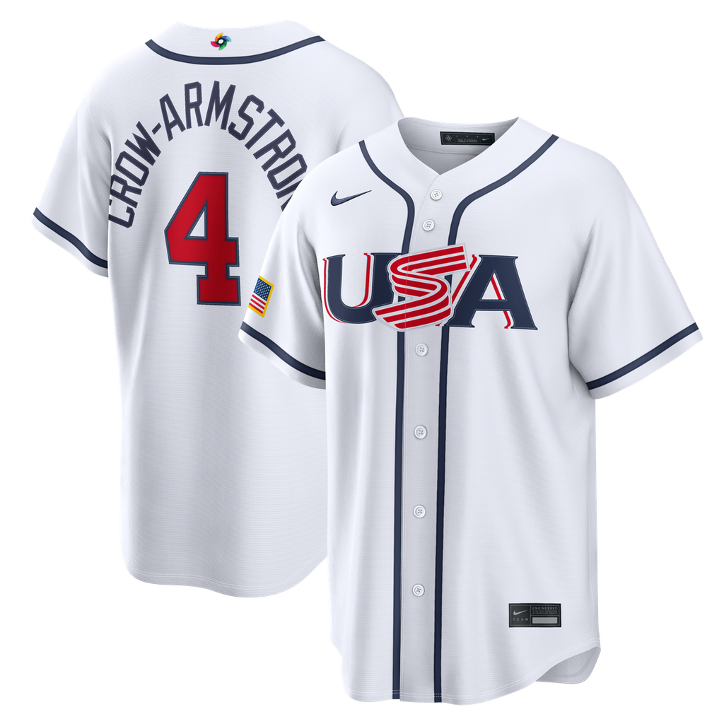 Pete Crow - Armstrong USA Baseball 2026 World Baseball Classic Home Stadium Jersey - White