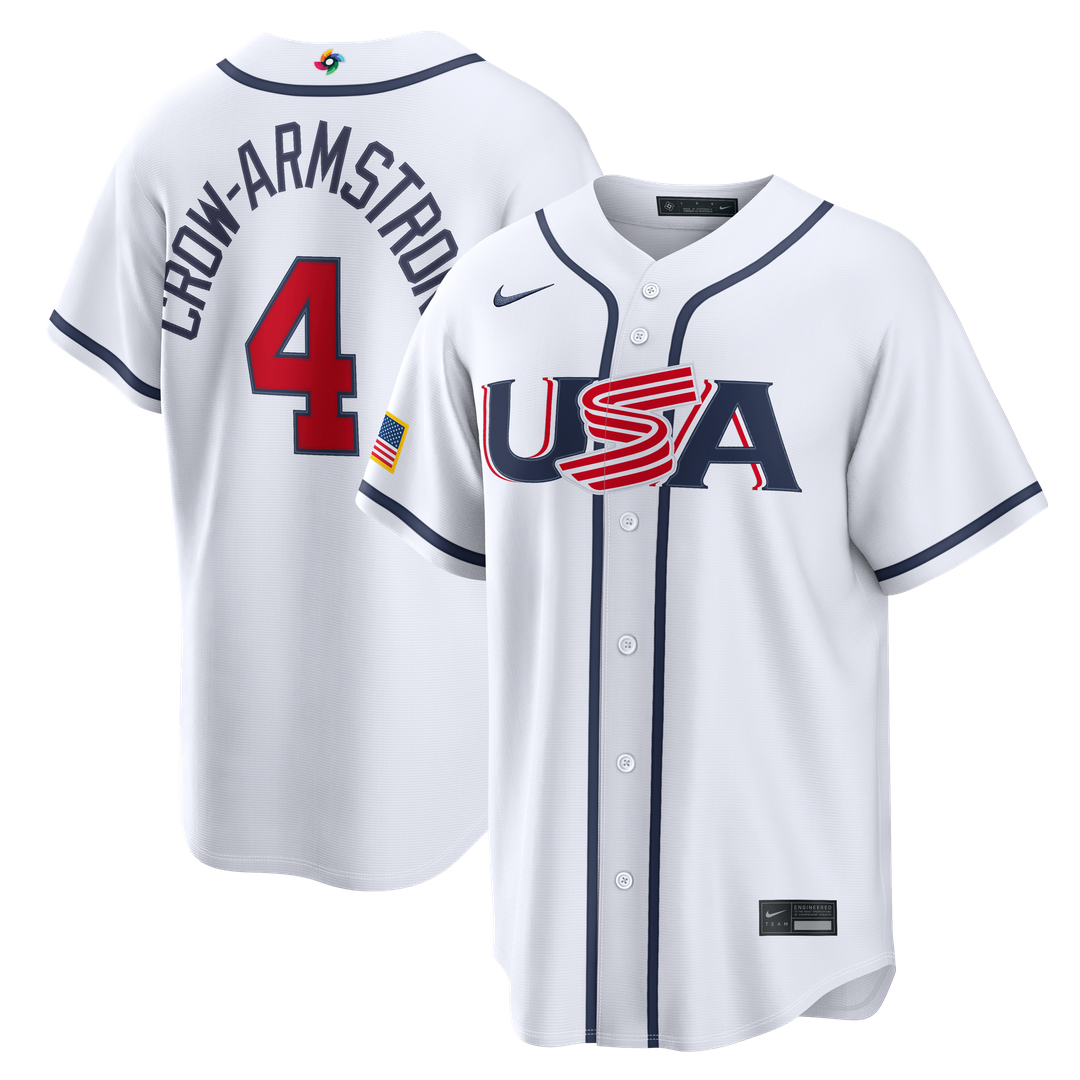 Pete Crow - Armstrong USA Baseball 2026 World Baseball Classic Home Stadium Jersey - White
