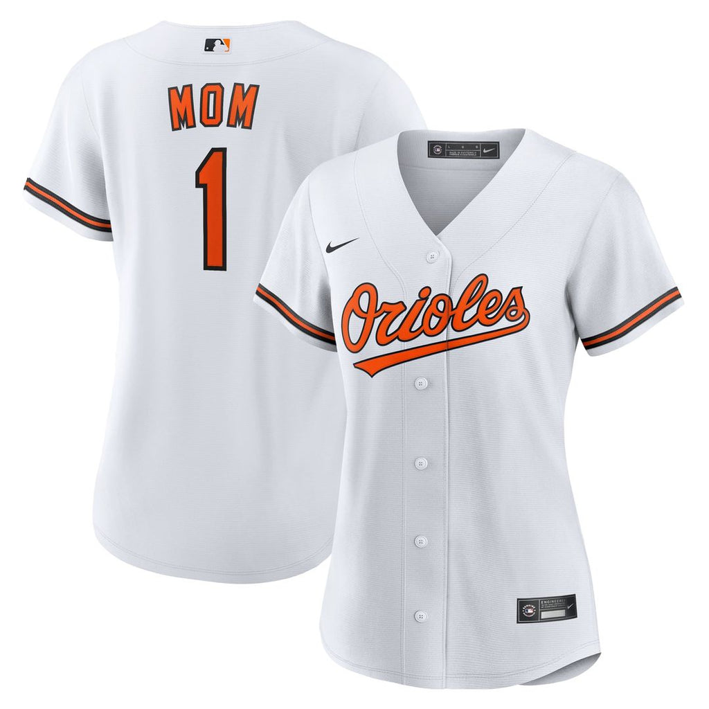 Baltimore Orioles Women's #1 Mom Home Replica Jersey - White