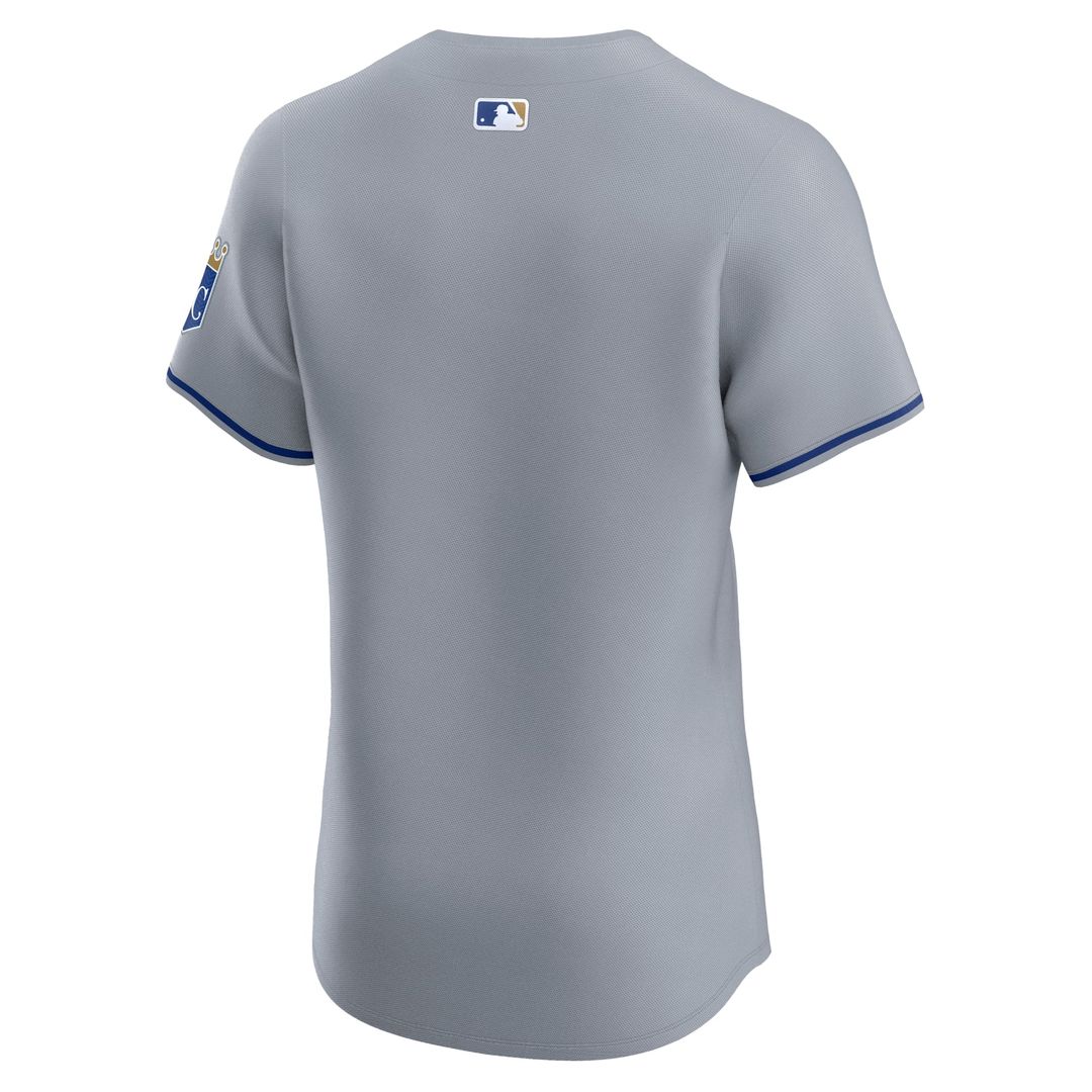 Kansas City Royals Road Vapor Premier Elite Patch Jersey - Gray