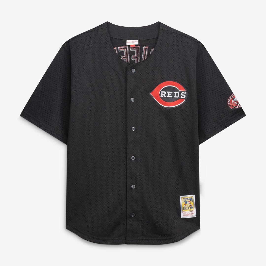 Ken Griffey Jr. Cincinnati Reds Big & Tall Cooperstown Mesh Batting Practice Jersey - Black