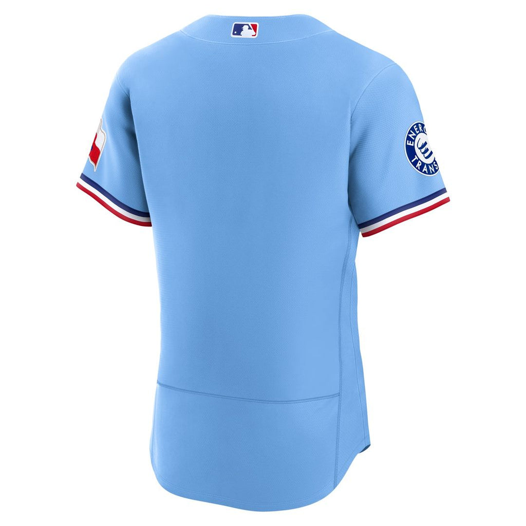 Texas Rangers Alternate Sponsor Patch Authentic Jersey - Light Blue
