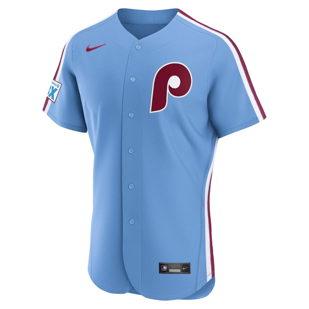 Philadelphia Phillies Alternate Sponsor Patch Authentic Jersey - Light Blue