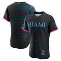 Miami Marlins City Connect Authentic Sponsor Patch Jersey - Black